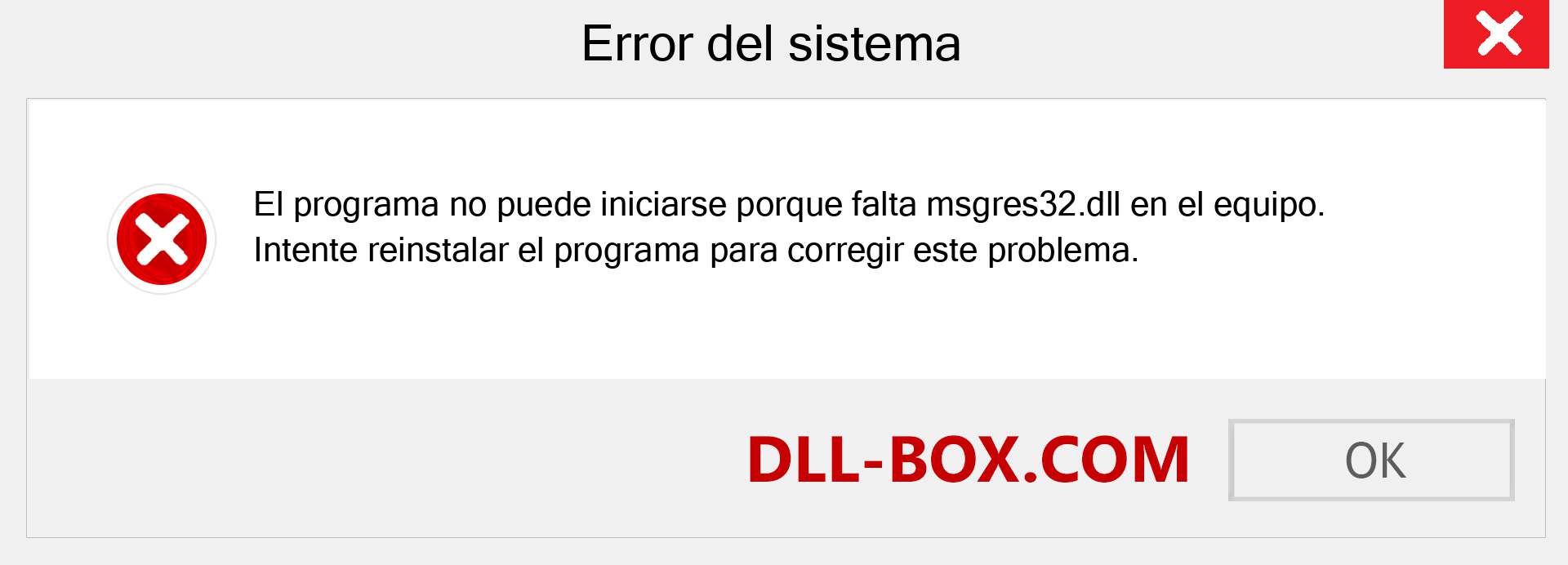 ¿Falta el archivo msgres32.dll ?. Descargar para Windows 7, 8, 10 - Corregir msgres32 dll Missing Error en Windows, fotos, imágenes